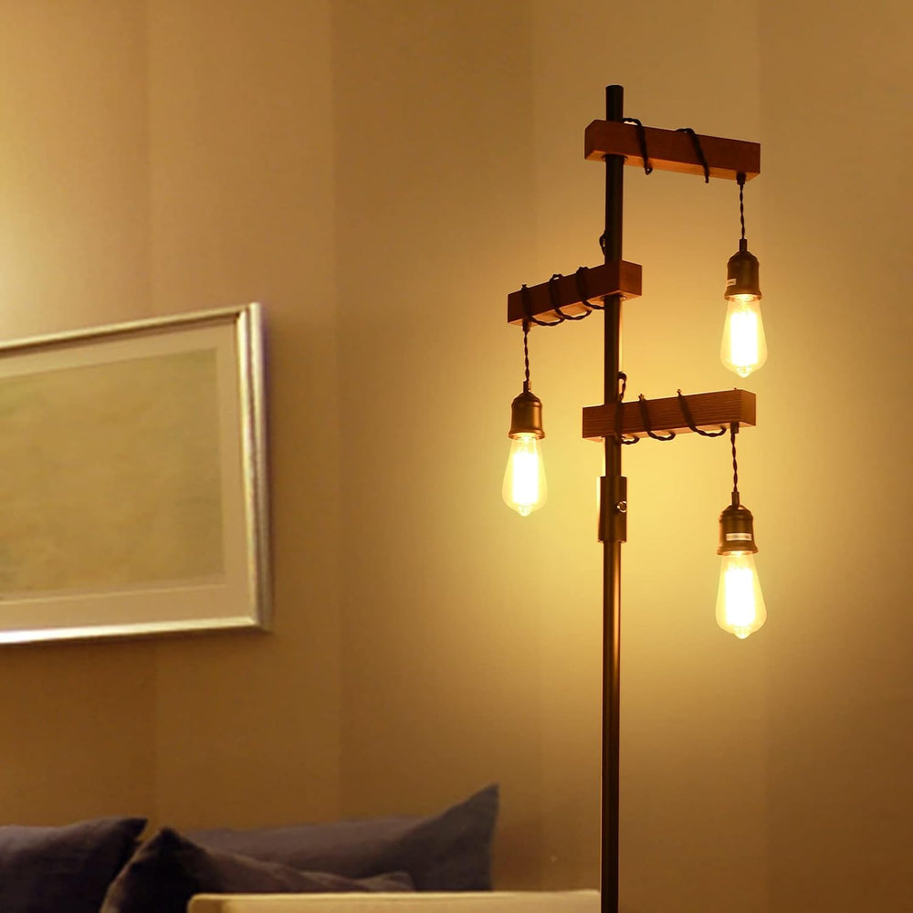 Dimmable Industrial Floor Lamp, Farmhouse Tree Floor Lamp, 68 Inch 3 Lights W...