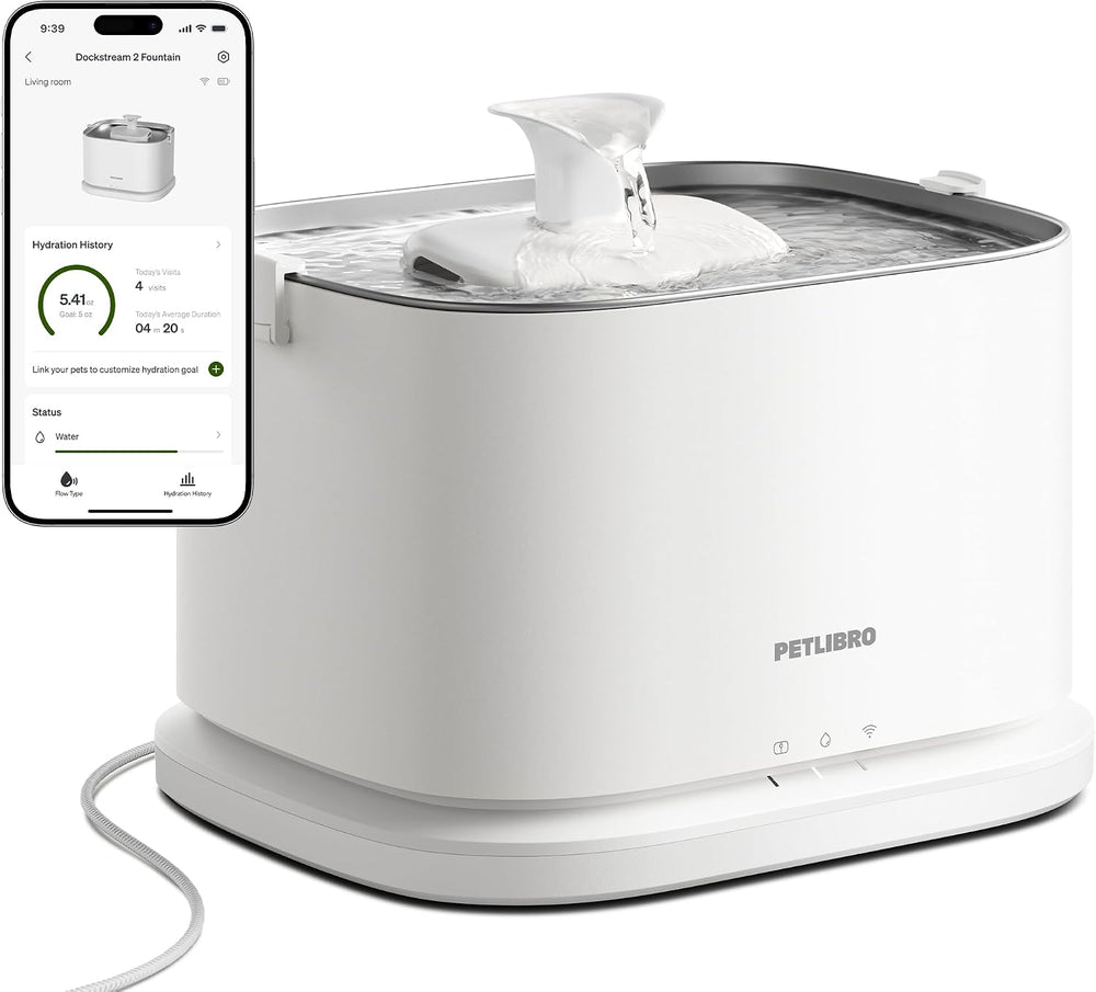 PETLIBRO Upgrade Cat Water Fountain Stainless Steel Tray, Dockstream 2 Cat Fo...