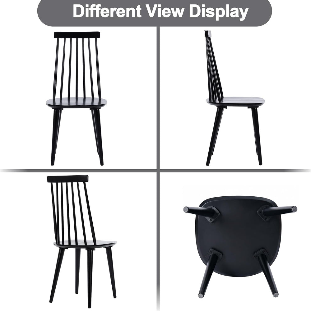 DUHOME Dining Chairs Set of 4 Wood Dining Room Chair Black Spindle Side Kitch...
