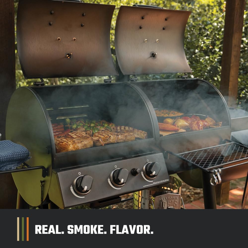 Oklahoma Joe's Canyon Combo Dual Fuel 3-Burner Propane Gas and Charcoal S...