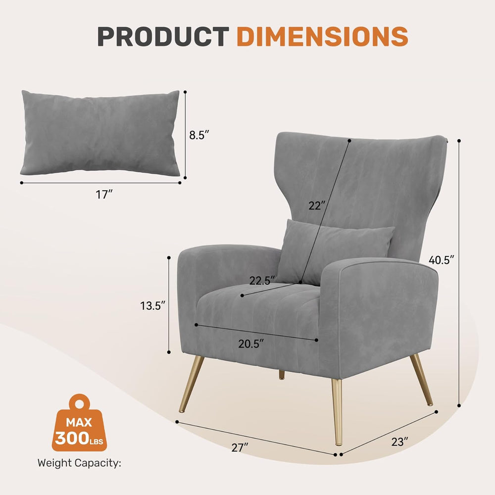 Nalupatio Modern Accent Chairs for Set of 4 Upholstered Velvet Fabric Reading...