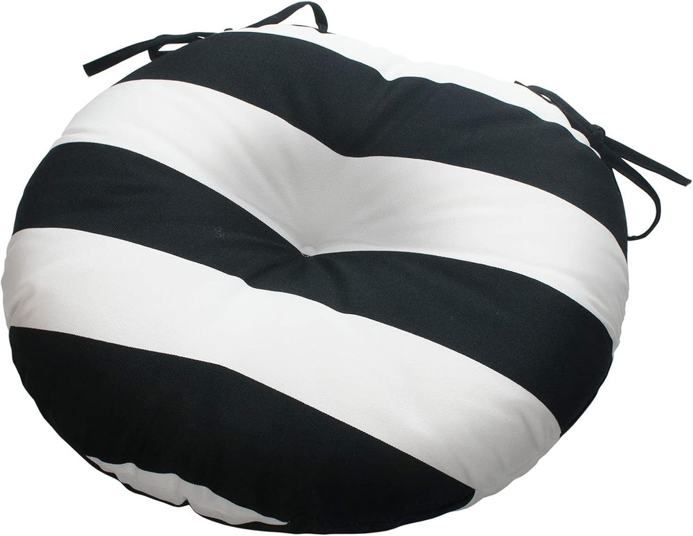 Magpie Fabrics Outdoor Round Bistro Seat Cushions with Ties, 15"x15&quot...