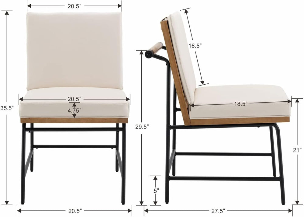 Ya-Home Modern Dining Chairs Set of 4, Comfy PU Leather Side Chairs Guest Cha...