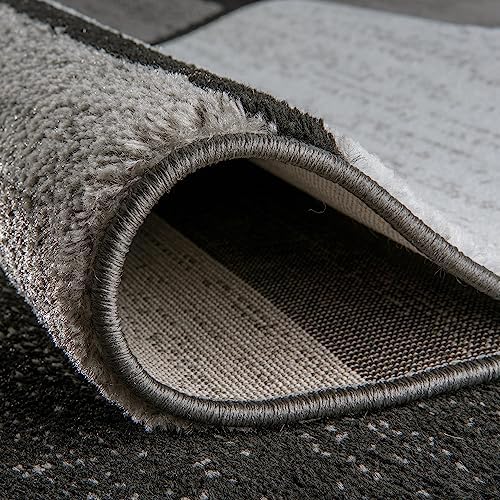 Rugshop Geometric Boxes Modern Soft Living Room Area Rug Gray 12' x 15'
