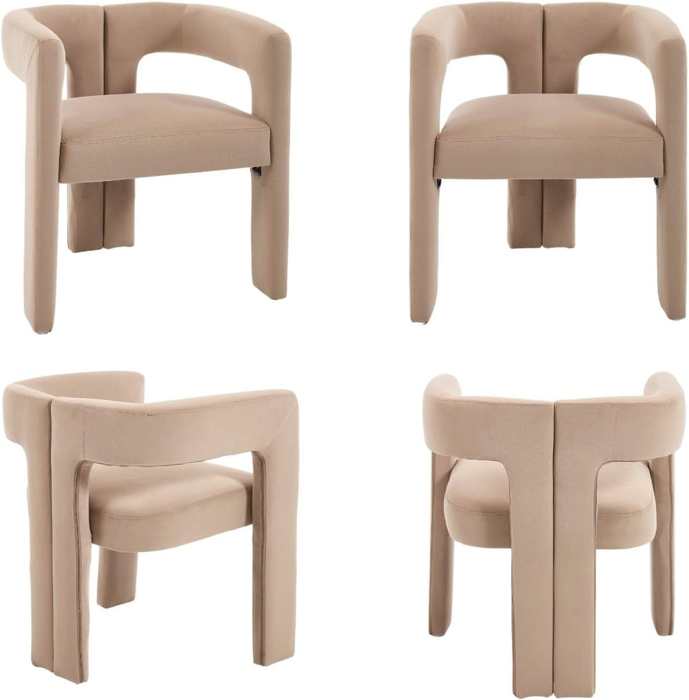 CIMOTA Modern Barrel Dining Chairs Set of 6, Velvet Fabric Upholstered Accent...