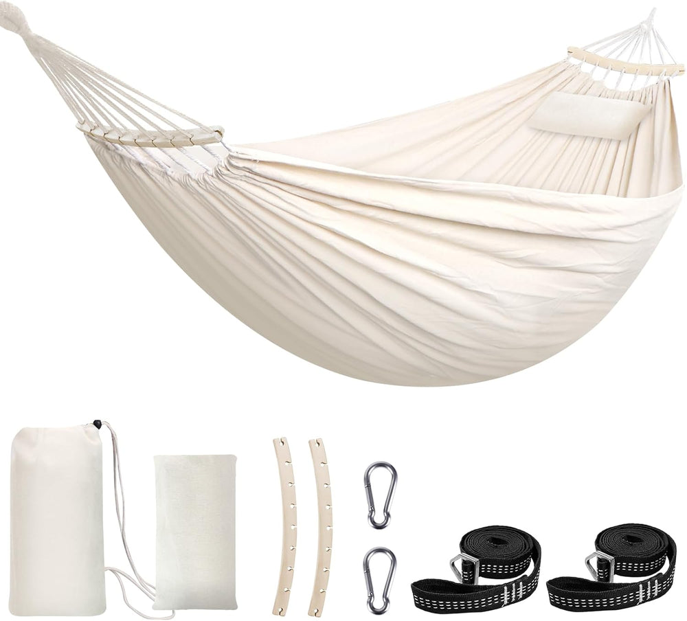 Chihee Cotton Blend Hammock 106 x 59 in 660 lb Detachable Spreader Bars
