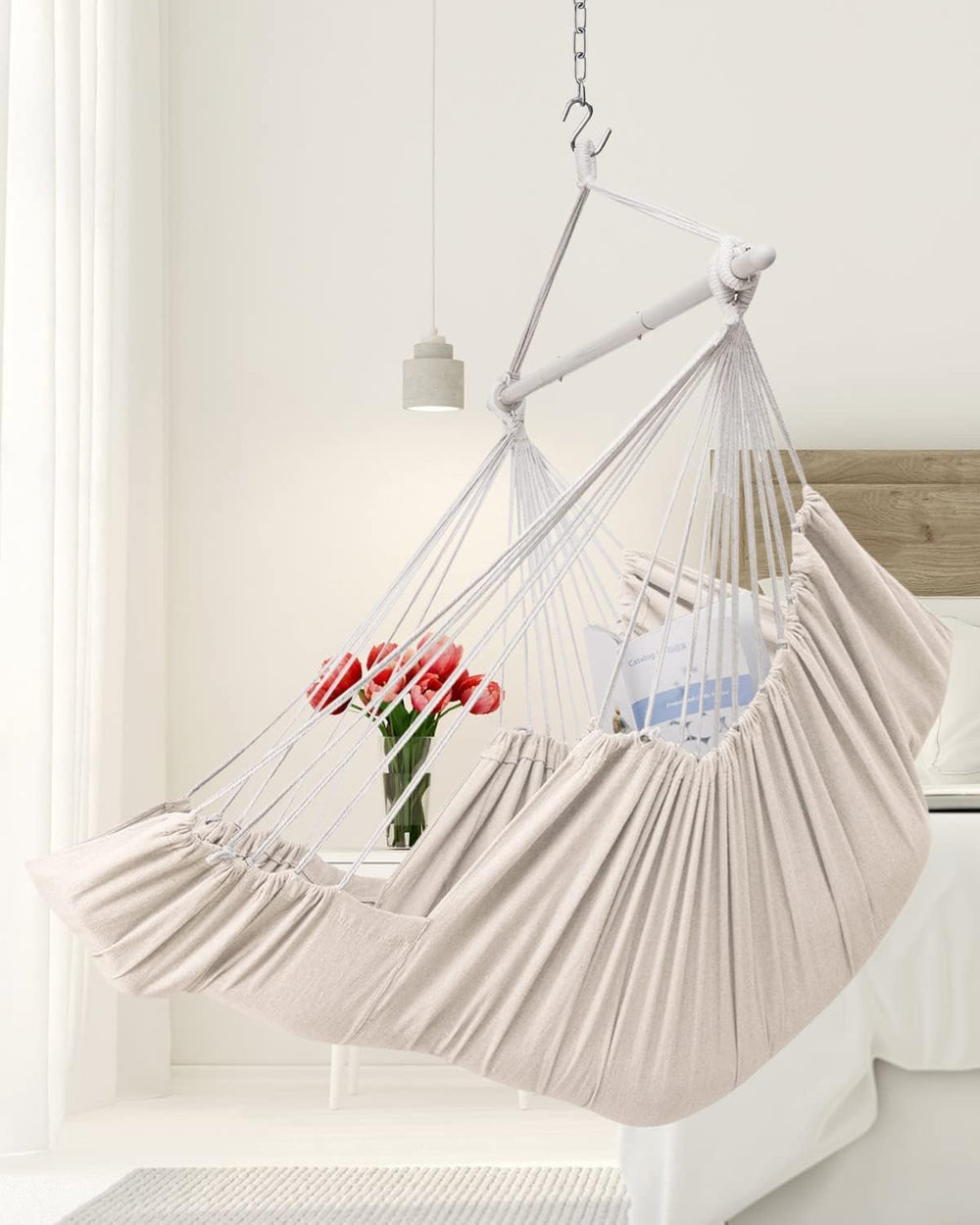 ADVOKAIR Hanging Hammock Chair Large Swing Chair with Foot Rest and Hardware,...