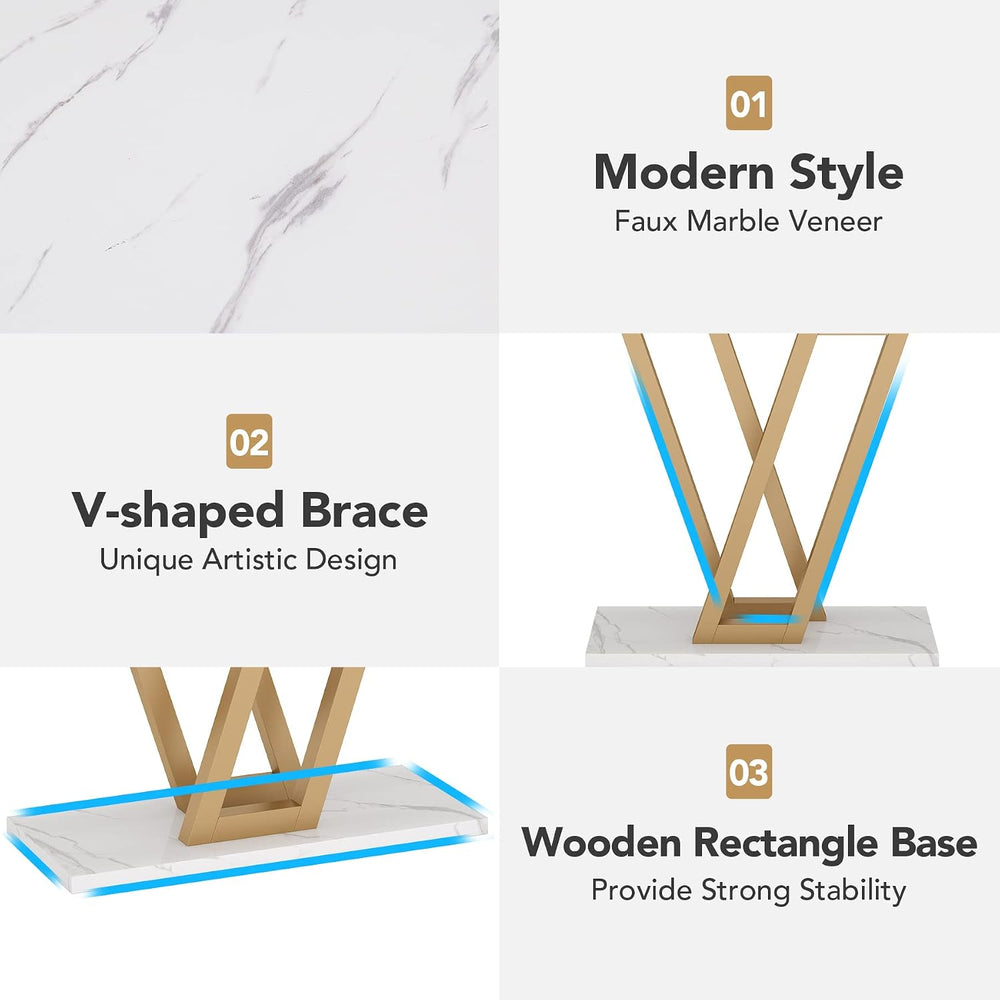 Tribesigns Gold Console Table, Modern Hallway Table for Entryway, 43 Inch Ent...