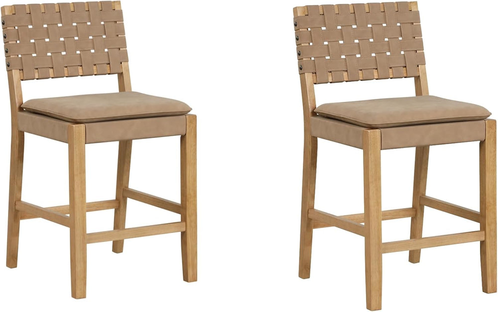 Nathan James Cohen Mid-Century Modern Suede Bar Stool, Counter Height Chair i...