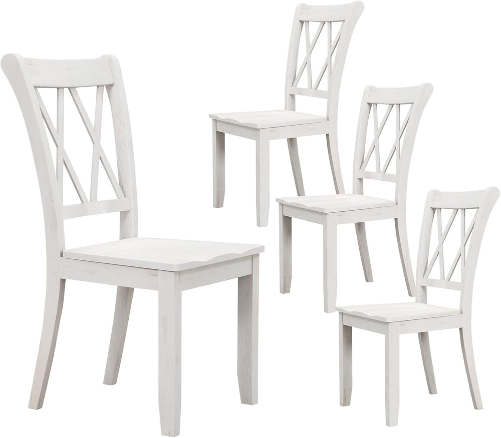 GOFLAME Wooden Dining Chairs Set of 4, Mid Century Farmhouse Kitchen Chairs w...