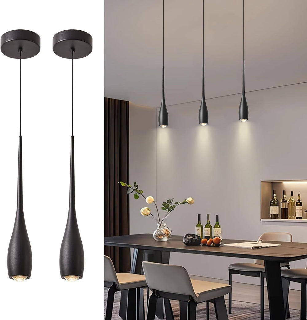 Black Pendant Lights Kitchen Island, Modern LED Pendant Light Fixtures, Small...