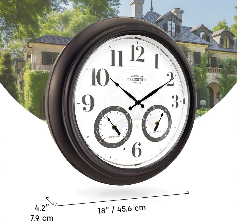 Presentime 18" Illuminated in/Outdoor Clock