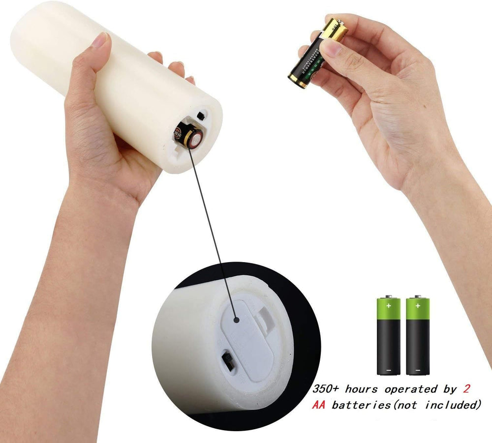 Eywamage Ivory Tall Flameless LED Pillar Candles with Remote Set of 9