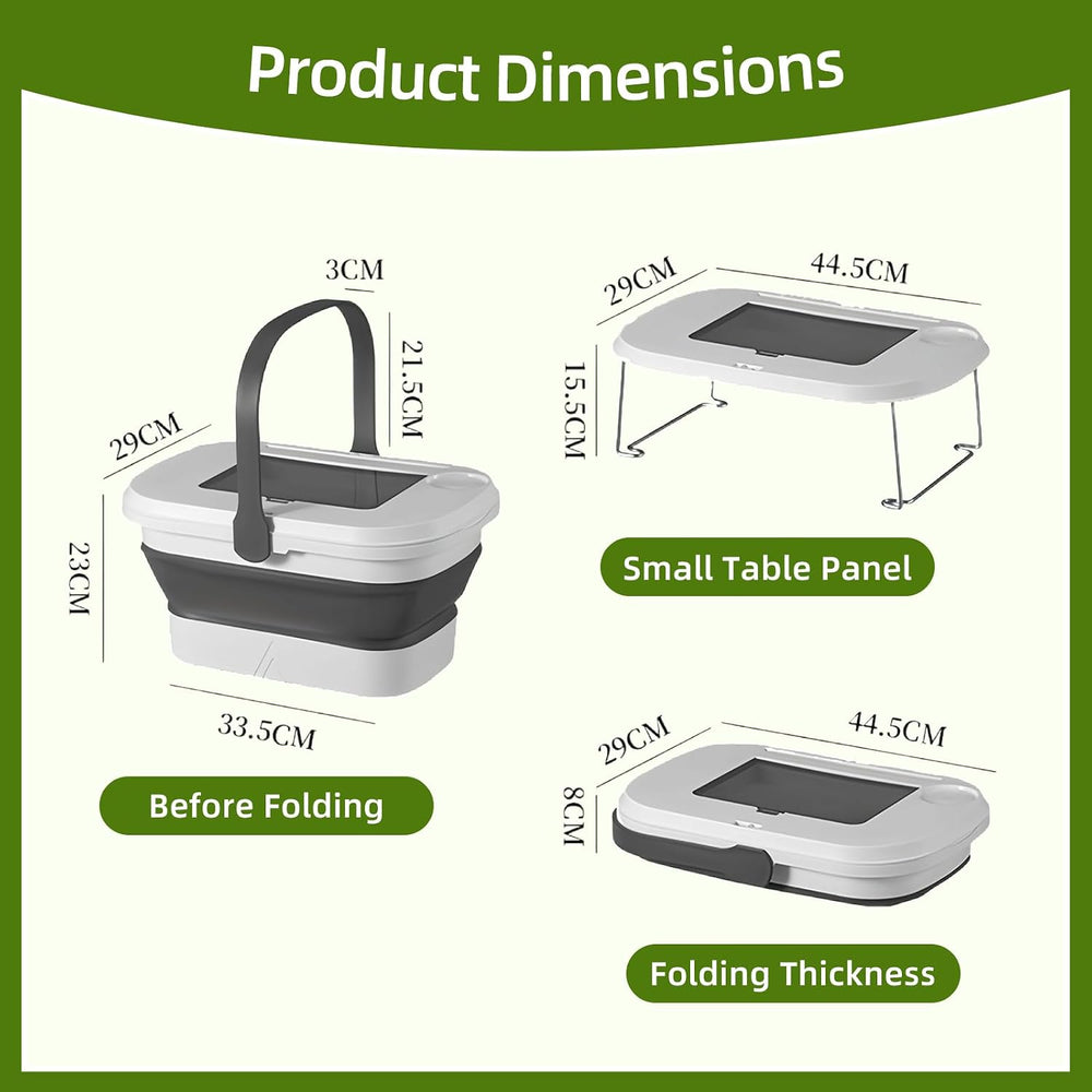 Collapsible Picnic Basket 16L, Folding Basket for Picnic with Lid Table, Wate...