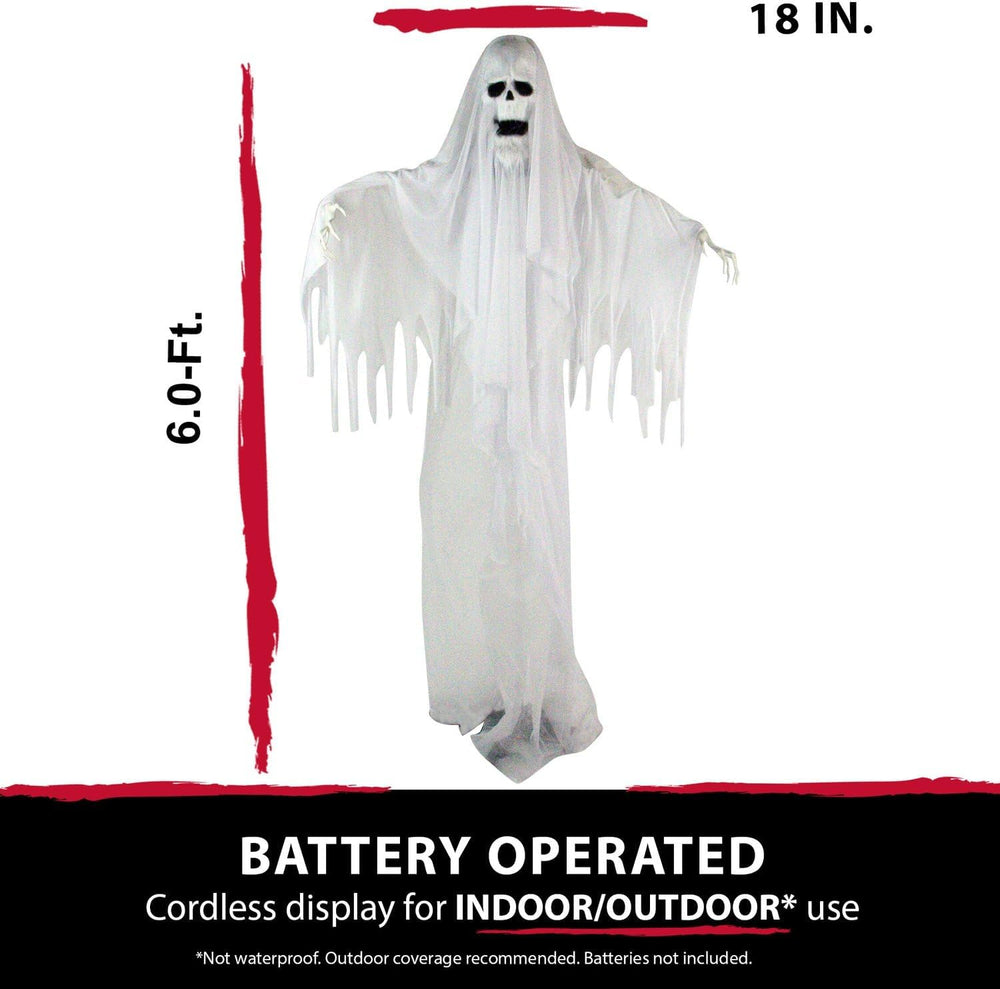 Haunted Hill Farm 6.0-Ft. Life-Size Talking Ghost Halloween Animatronic
