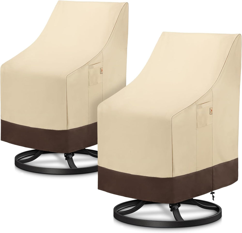 Arcedo Outdoor High Back Chair Covers, 29"W x 30"D x 42"H, Bei...