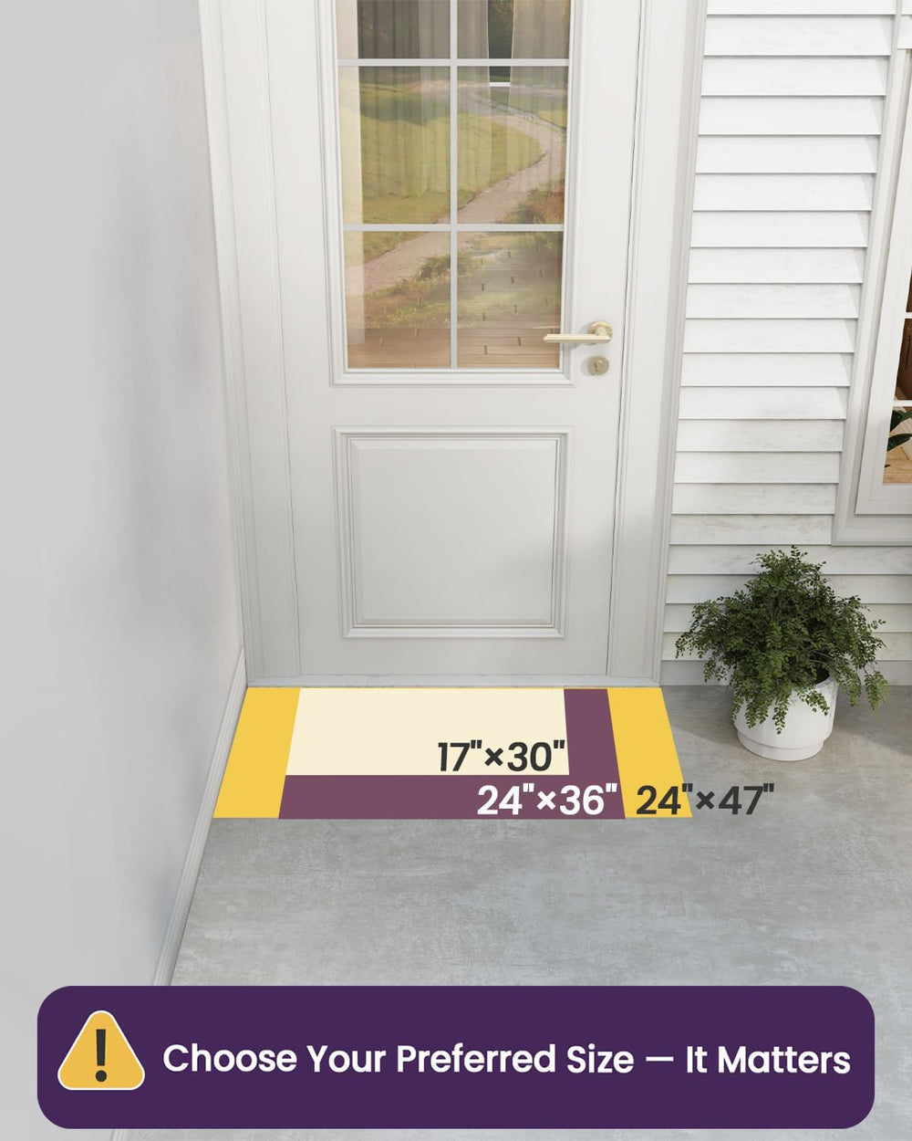DEXI Front Door Mat Outside Entrance 24x36, Heavy Duty Non Slip, Blue