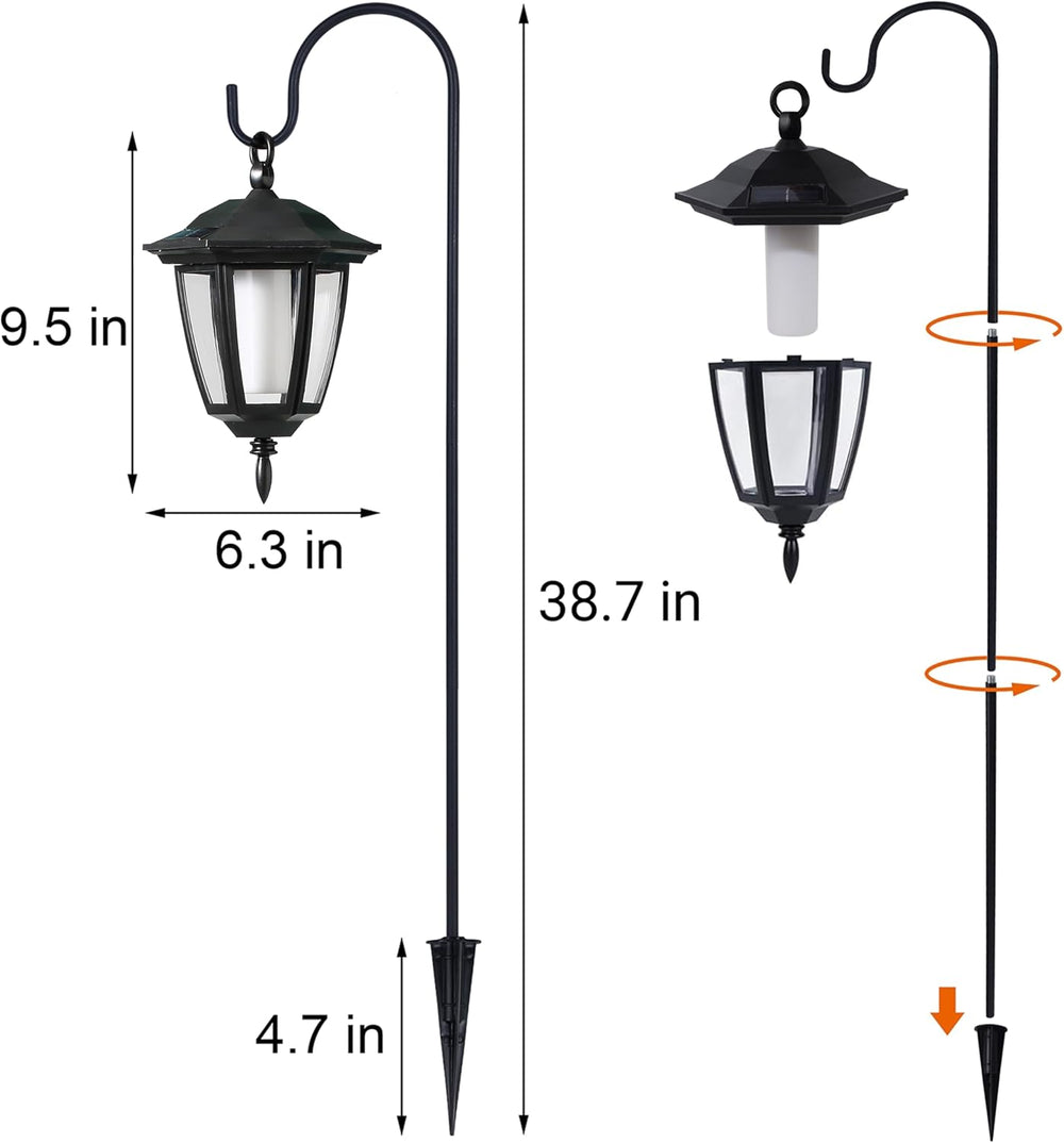 Dynaming 6 Pack Solar Flame Hanging Lights Outdoor, Halloween Solar Flickerin...