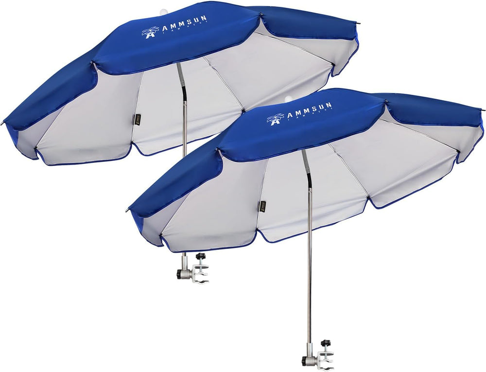 AMMSUN Chair Umbrella with Universal Clamp Adjustable 47 inches and 360° Swiv...