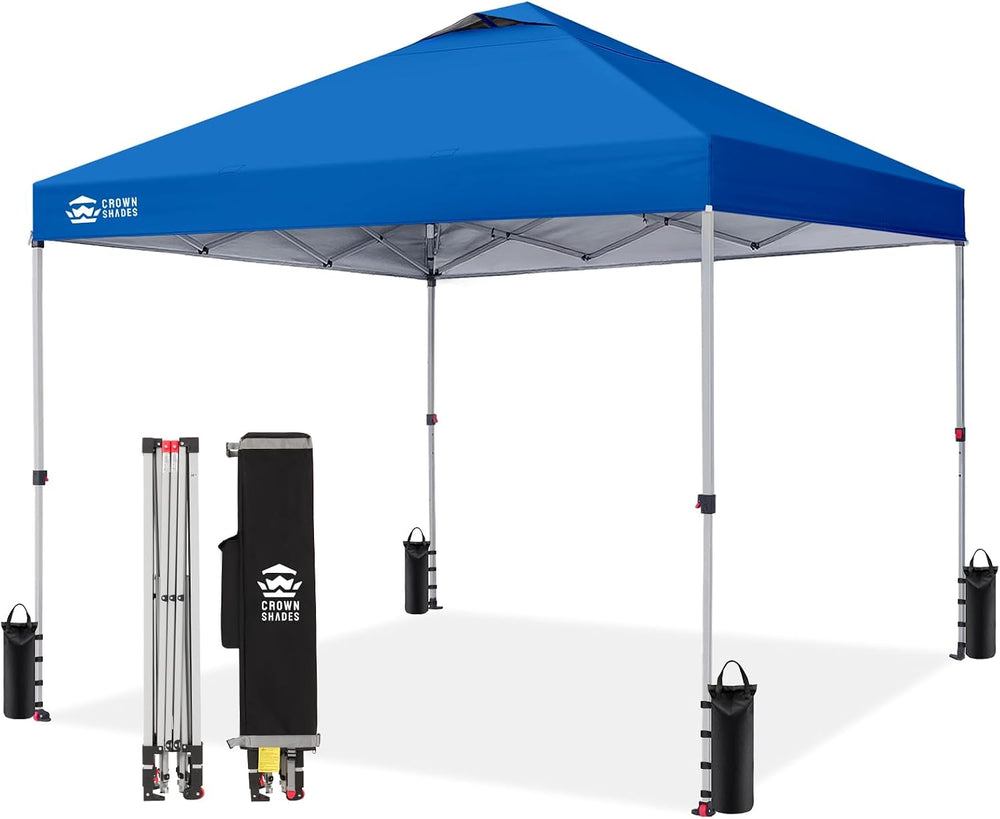 CROWN SHADES 12x12 Pop Up Canopy Tent with One Push Setup, Blue