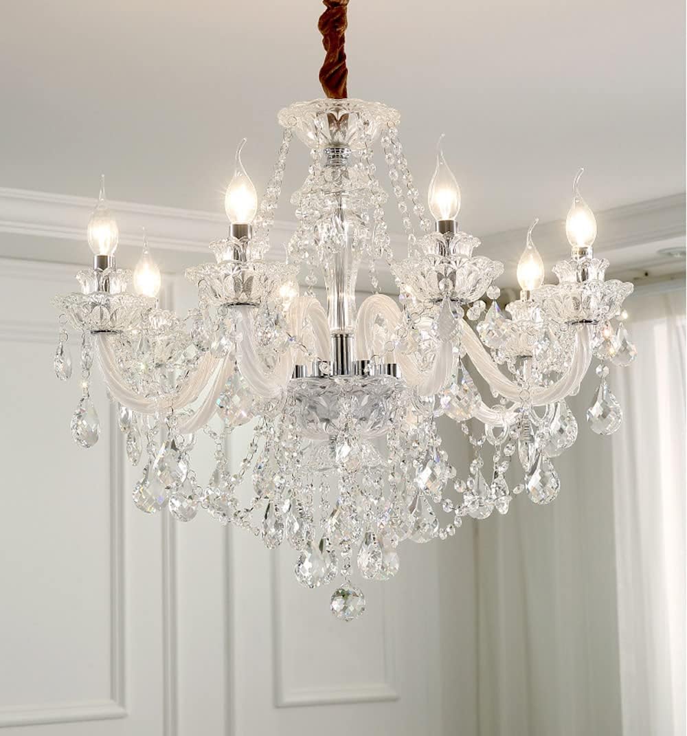 Modern K9 Transparent Crystal Chandelier,Luxury Clear Crystal Pendant Light F...