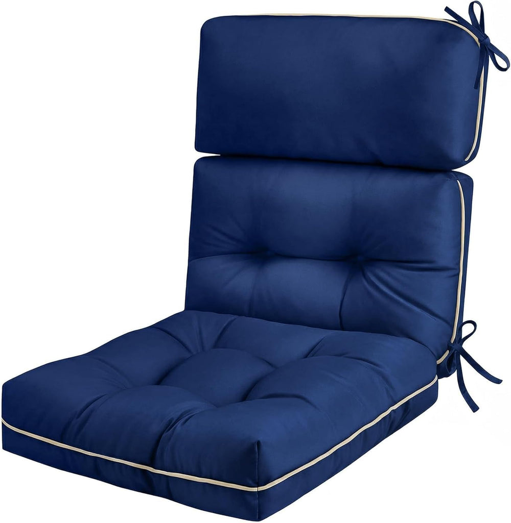 Patio Chair Cushions High Back 44"x22"x4" Thick (Blue)