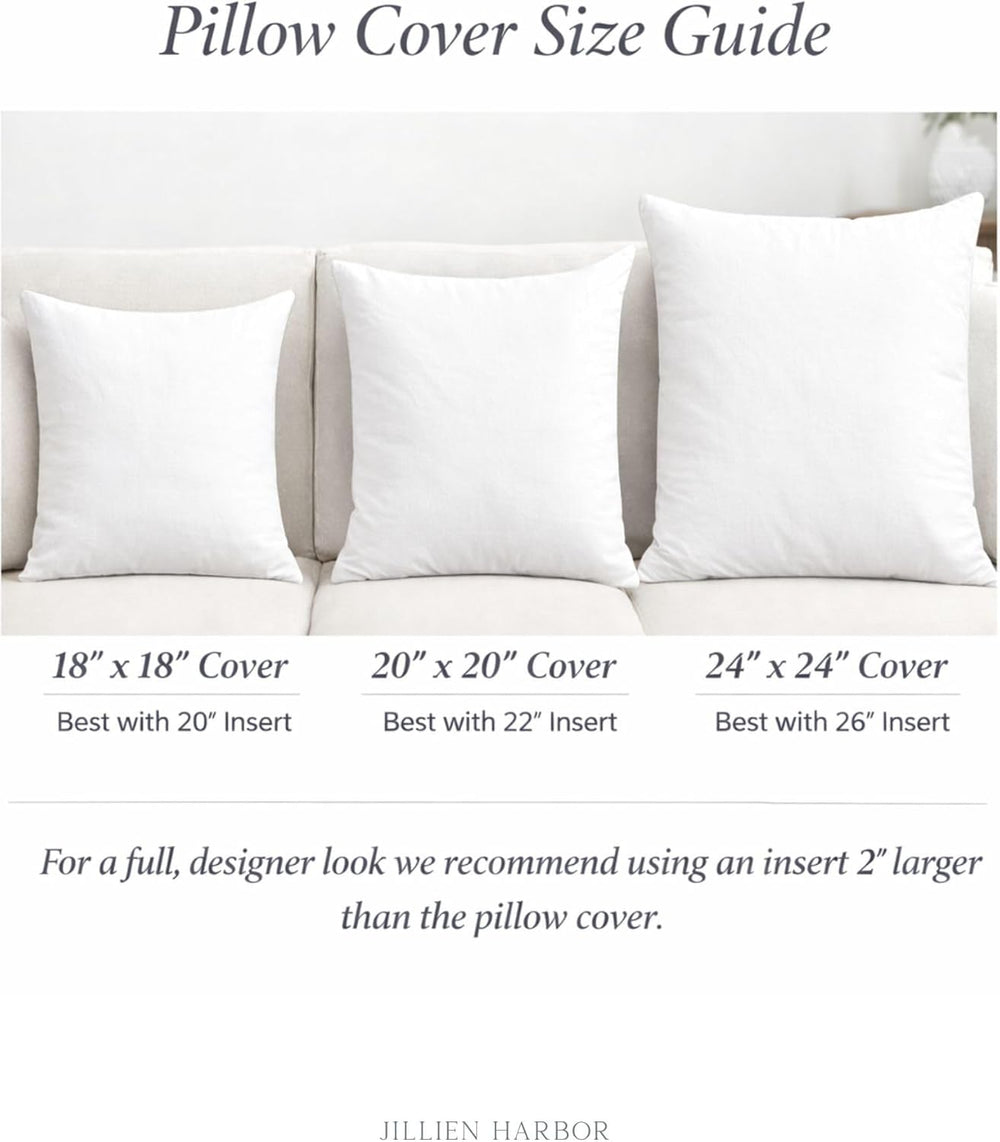 Jillien Harbor “The Camille” Floral Block Print Pillow Cover – Soft Blue and ...