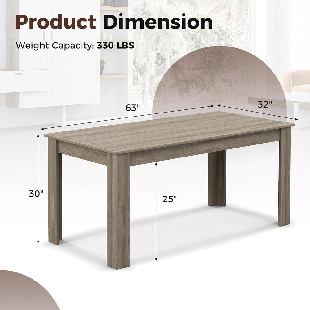 LDAILY Dining Table, Modern Dining Room Table for 4-6 People, Heavy Duty Legs...