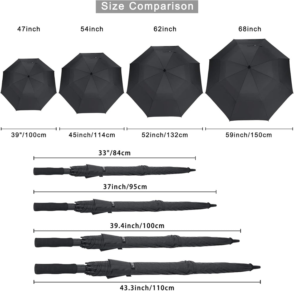 G4Free 47/54/62/68/72 Inch Golf Umbrella Windproof Auto Open Large Umbrella