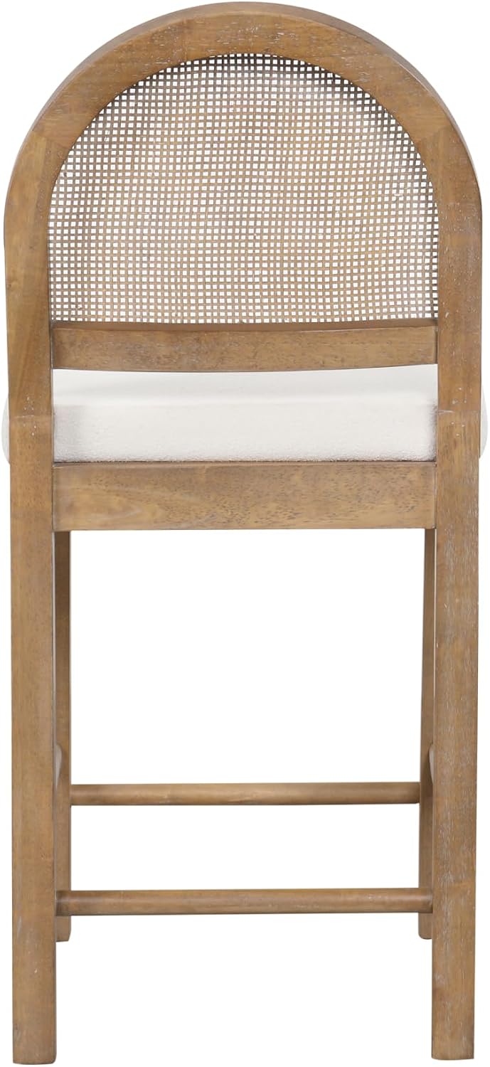 Nathan James Bailey 29 in. Boucle Bar Stool with Back, Bar Height Chair with ...