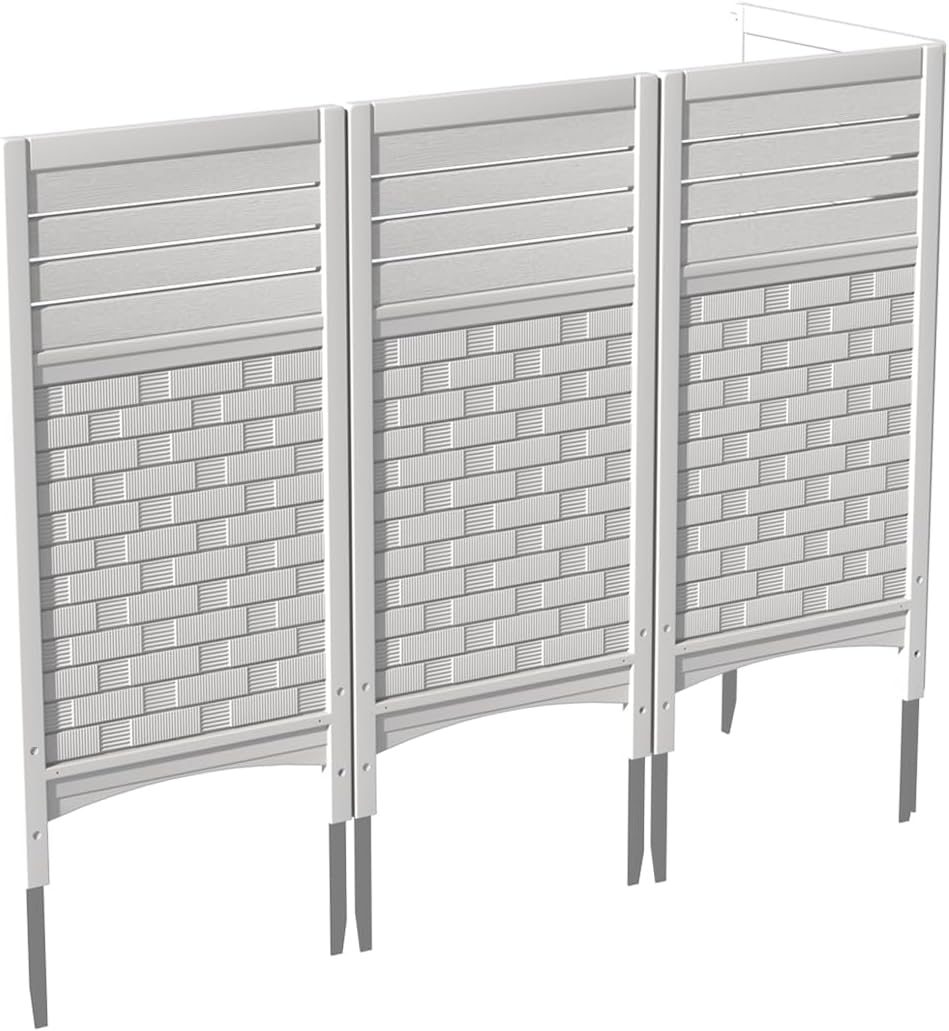 KINYING Air Conditioner Fence Privacy Screen,4 Panels Pool Equipment Trash Ca...