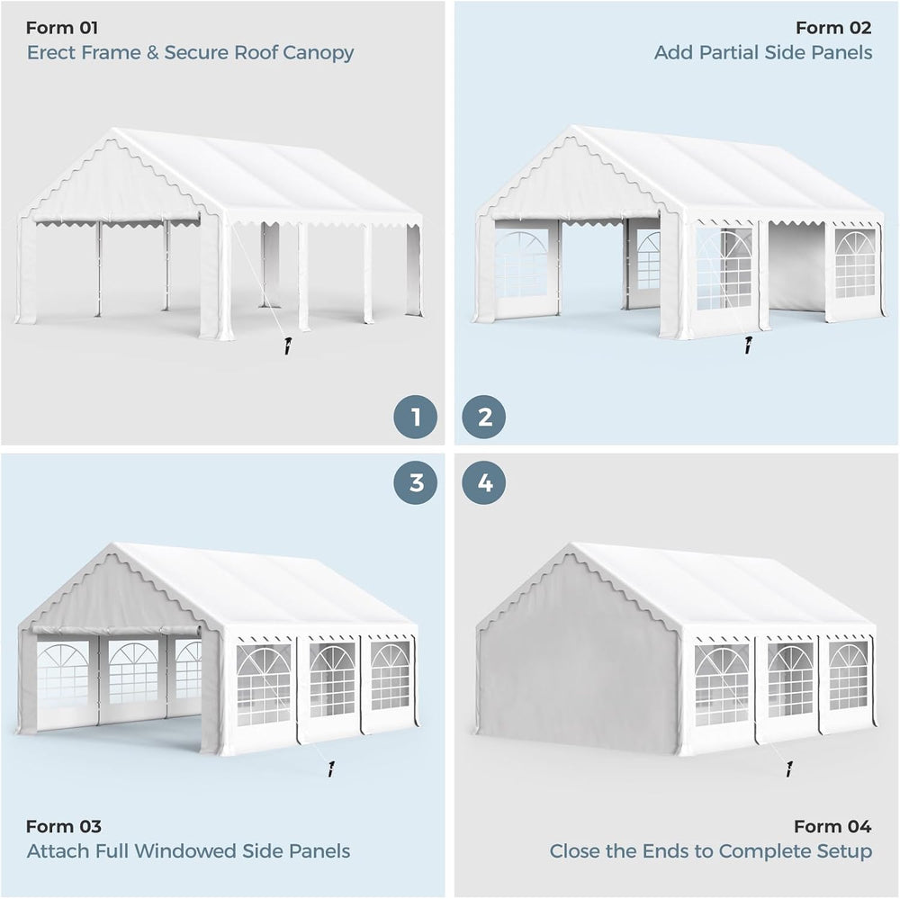 GREEN PARTY 16x20 ft Party Tent Heavy Duty, Outdoor Wedding Commercial Tent
