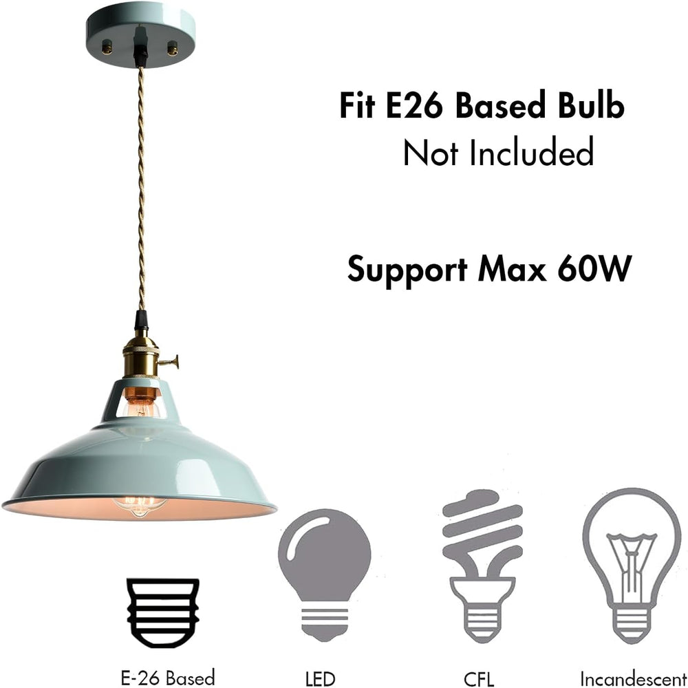 CLAXY Modern Pendant Light Sea Blue Dimmable Kitchen Hanging Light Fixture