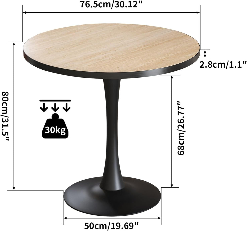 Wisfor Sintered Stone Dining Coffee Table - 30" Round Stone Dining Table...
