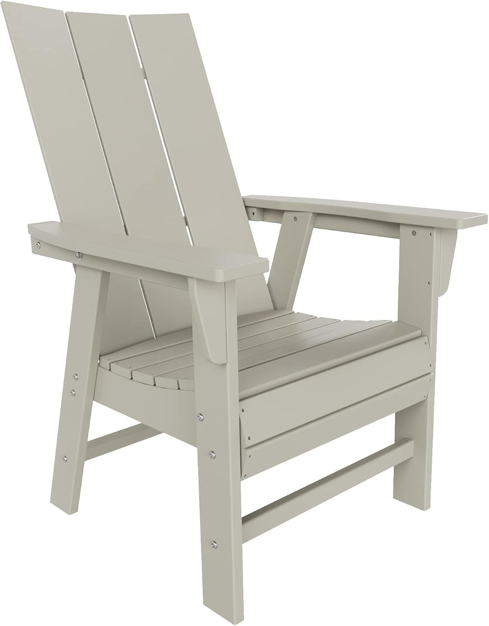 HDPE Shoreside Modern Curveback Adirondack Dining Chair,Sand