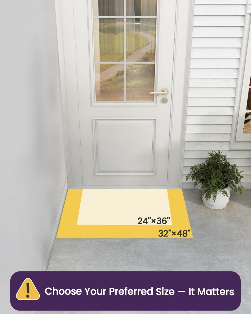 DEXI Front Door Mat Outside Entrance 24x36 Welcome Rubber Entry Doormat