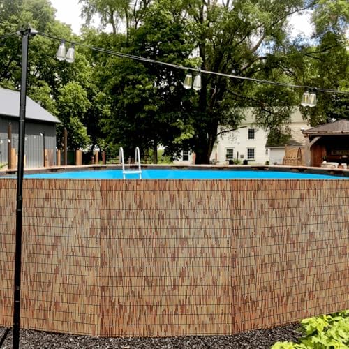 KOIUEYW Bamboo Reed Fencing, Light Russet Bamboo Fence Rolls 6ft High, Decora...