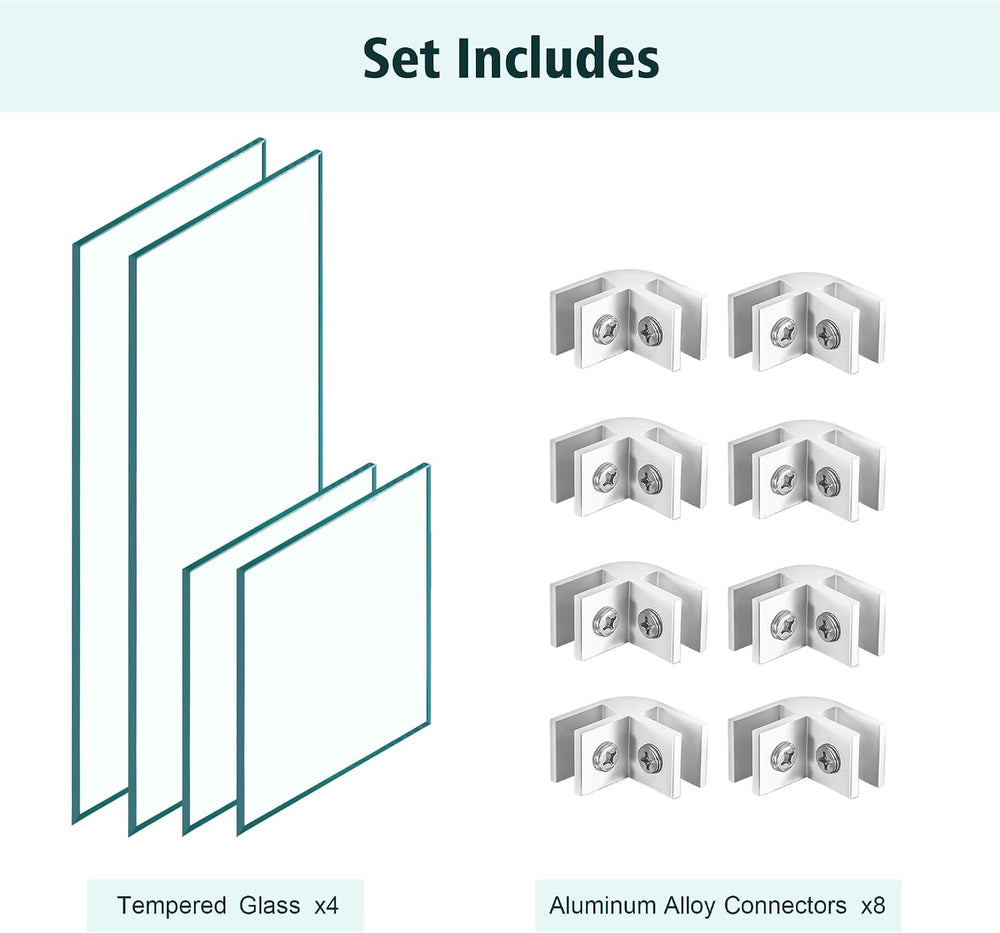 23x7x5.5 Fire Pit Glass Flame Wind Guard,Thick Tempered Glass Rectanglar Fire...