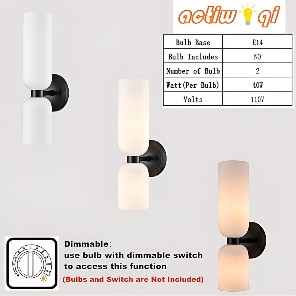 Bathroom sconces Set of 2 mid-Century Modern Light Vanity sconces Fixture Mil...