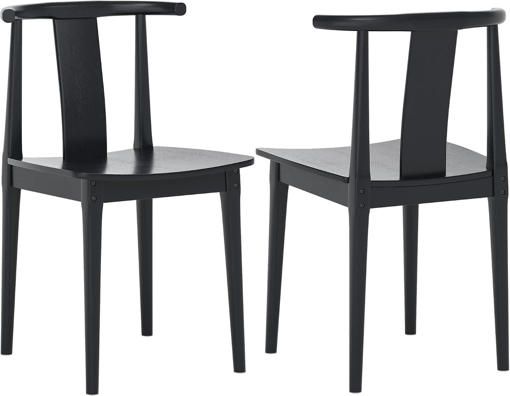 Wood Dining Room Chairs Set of 2, Mid Century Modern Kitchen Chairs Wishbone ...