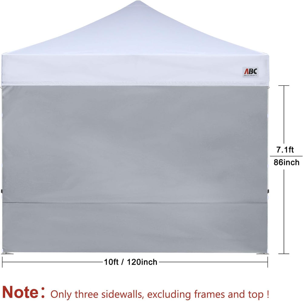 ABCCANOPY Instant Canopy SunWall 10x10 FT, 3 Pack Sidewall Only, Gray