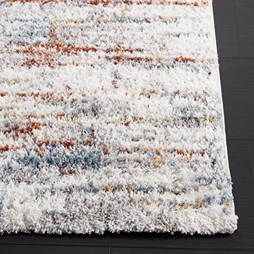 SAFAVIEH Berber Shag Collection Area Rug - 6'7" x 9', Blue Rust ...