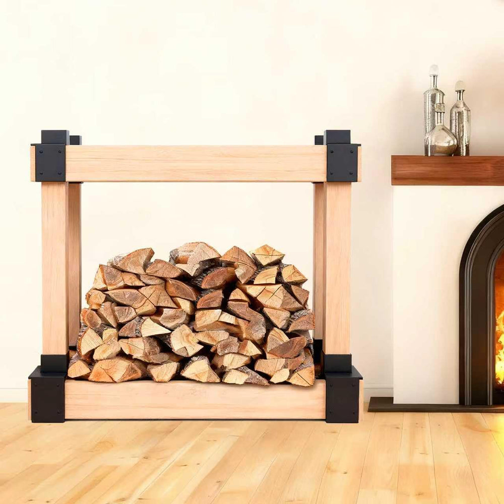 AMAGABELI GARDEN & HOME Set of 2pack Firewood Rack Brackets Outdoor Heavy...