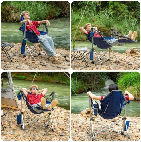 Romswi 2-Pack Aluminum Hammock Chair with Footrest, Oversized Portable Foldin...