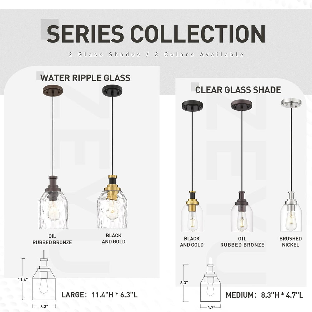 zeyu Modern Pendant Lights Kitchen Island 2 Pack, 1-Light Hanging Pendant Lig...