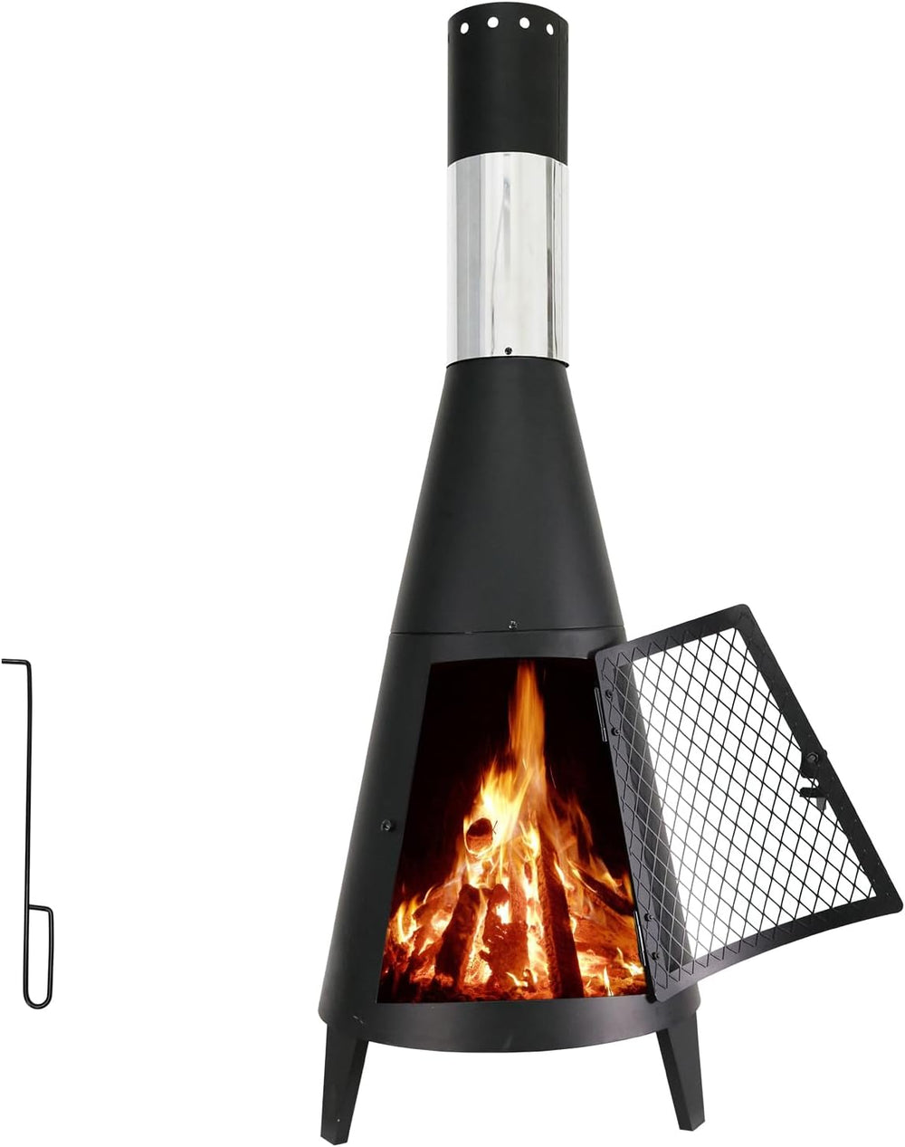 BDL Outdoor Chiminea Fireplace Wood Burning Fire Pit for Patio