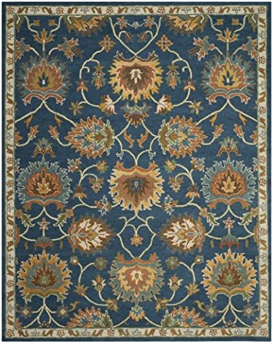 SAFAVIEH Heritage Collection Area Rug - 10' x 14', Navy, Handmade Tra...