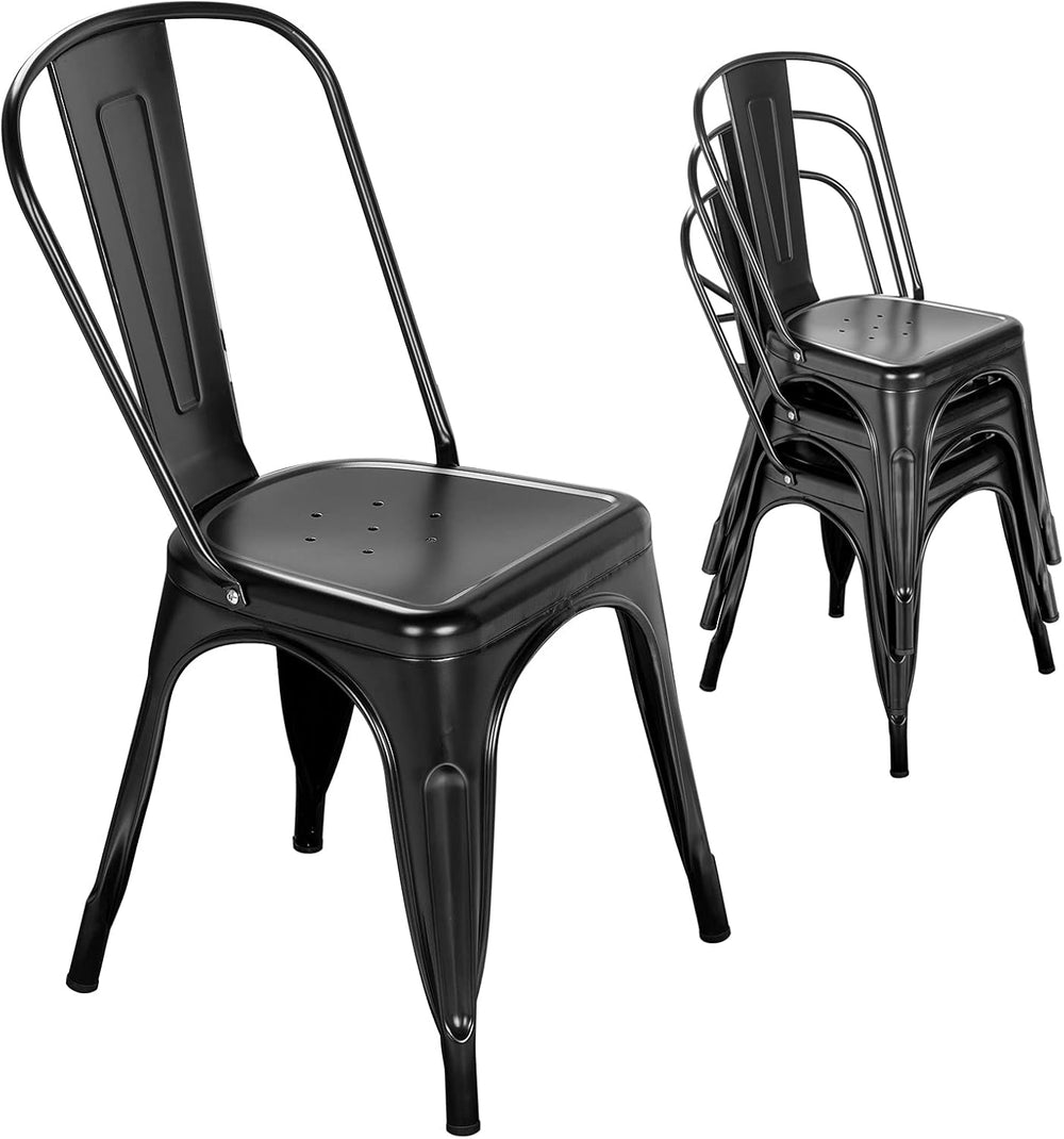 Nazhura Metal Dining Chair Farmhouse Tolix Style for Kitchen Dining Room Café...