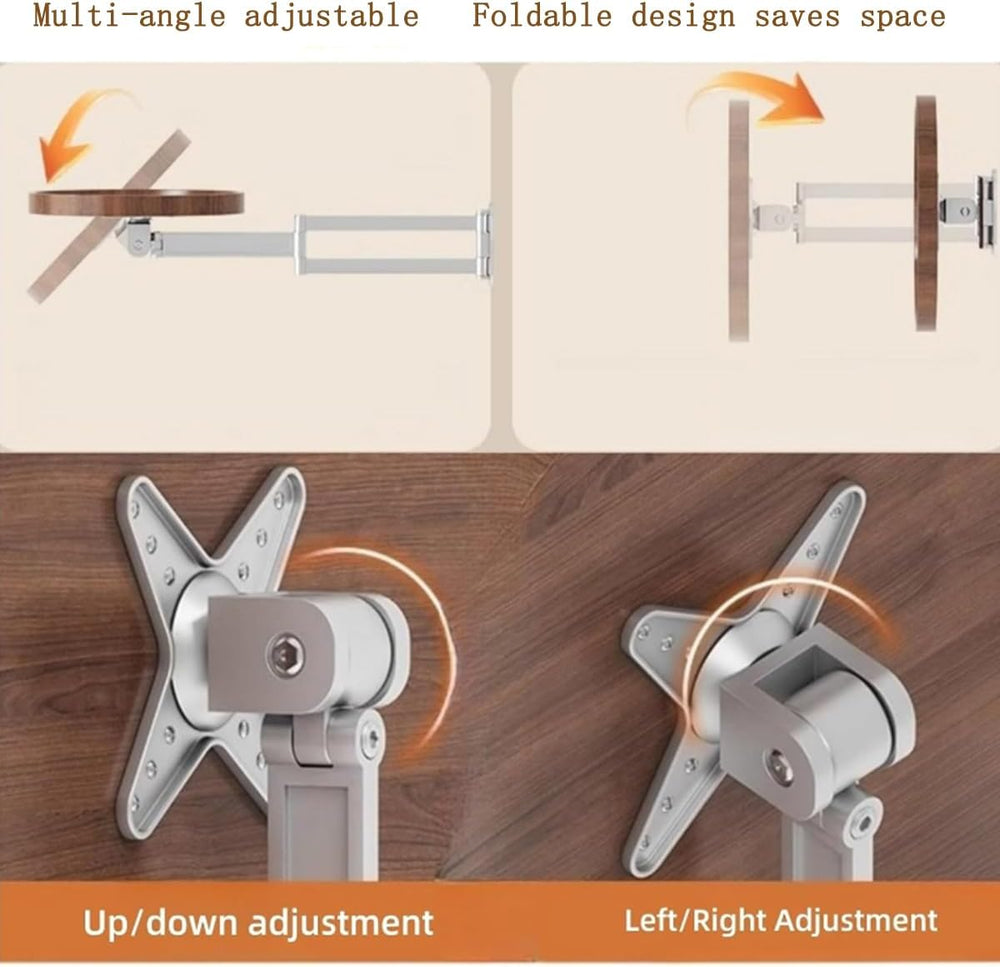 11.8-inch Retractable Wall-Mounted Folding Table with Adjustable Angle