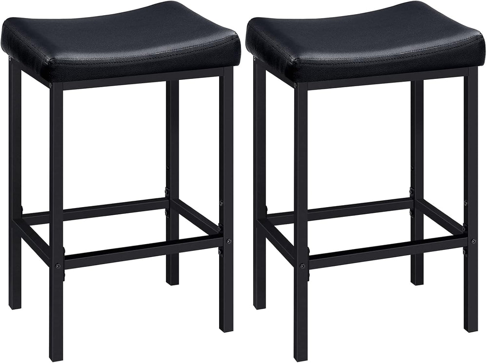 HOOBRO Bar Stools, Set of 2 Bar Chairs, Counter Height Stools, Saddle Barstoo...